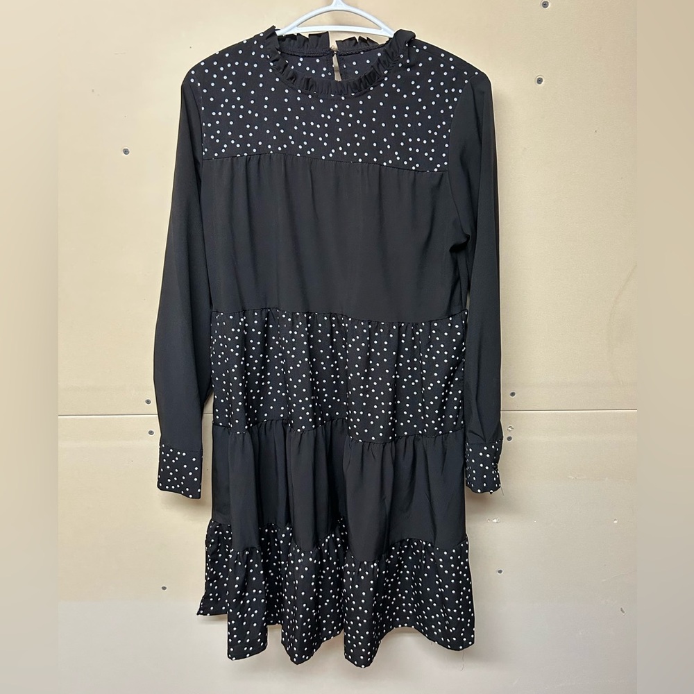 2/$30⚡️- DRESS | Women’s black and white polka dot baby doll dress size medium